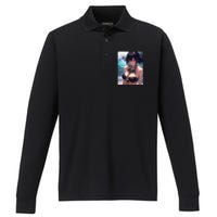 Anime Girl Bikini Performance Long Sleeve Polo