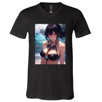 Anime Girl Bikini V-Neck T-Shirt