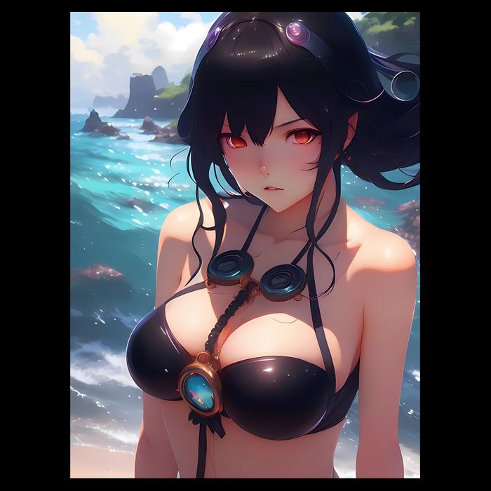 Anime Girl Bikini Impact Tech Backpack
