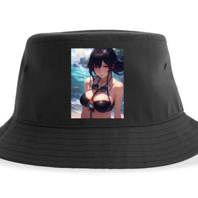 Anime Girl Bikini Sustainable Bucket Hat