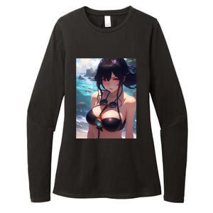 Anime Girl Bikini Womens CVC Long Sleeve Shirt