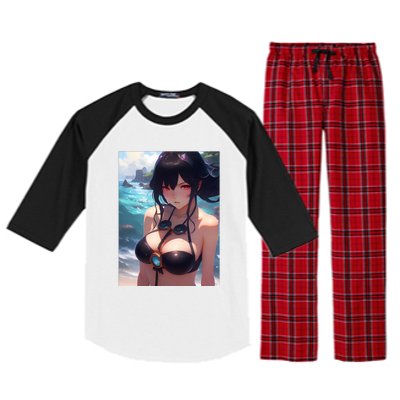 Anime Girl Bikini Raglan Sleeve Pajama Set