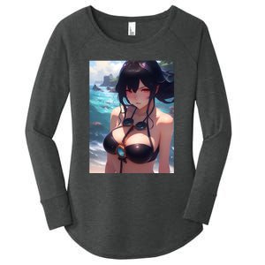 Anime Girl Bikini Women's Perfect Tri Tunic Long Sleeve Shirt