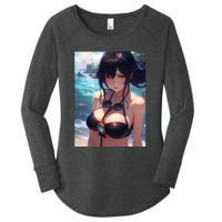 Anime Girl Bikini Women's Perfect Tri Tunic Long Sleeve Shirt