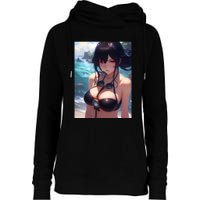 Anime Girl Bikini Womens Funnel Neck Pullover Hood