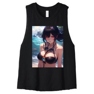 Anime Girl Bikini Women's Racerback Cropped Tank