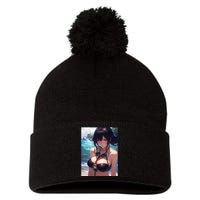 Anime Girl Bikini Pom Pom 12in Knit Beanie