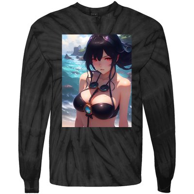 Anime Girl Bikini Tie-Dye Long Sleeve Shirt