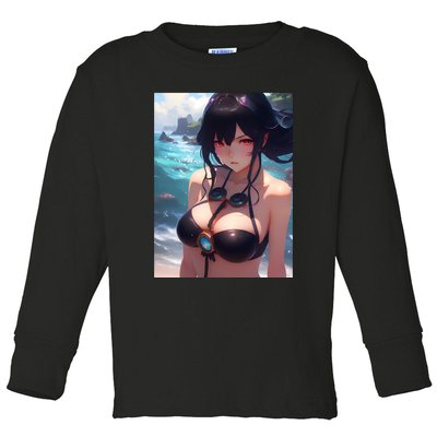 Anime Girl Bikini Toddler Long Sleeve Shirt