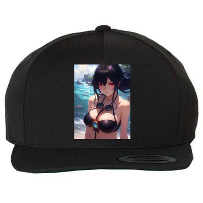 Anime Girl Bikini Wool Snapback Cap