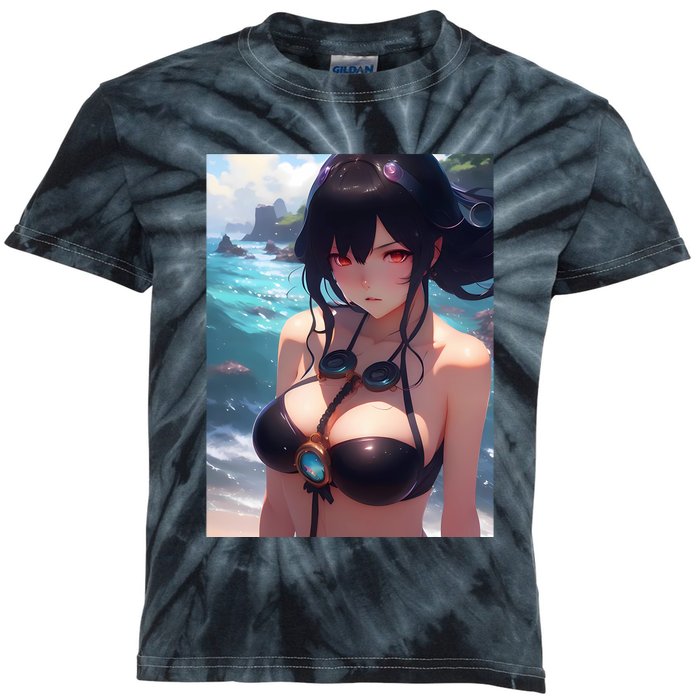 Anime Girl Bikini Kids Tie-Dye T-Shirt