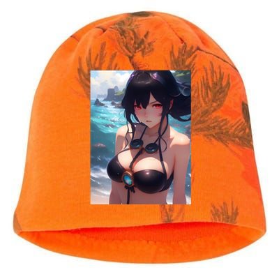 Anime Girl Bikini Kati - Camo Knit Beanie