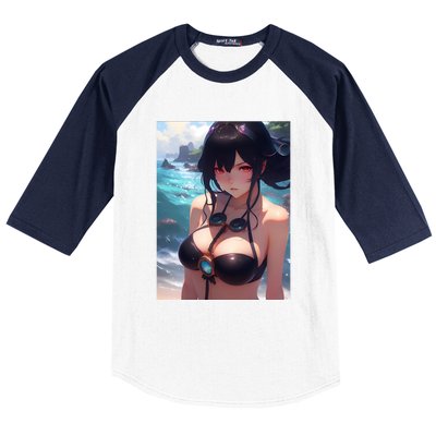 Anime Girl Bikini Baseball Sleeve Shirt