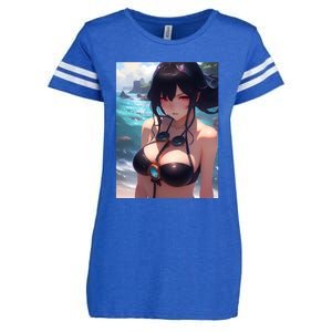 Anime Girl Bikini Enza Ladies Jersey Football T-Shirt