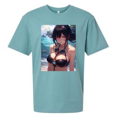 Anime Girl Bikini Sueded Cloud Jersey T-Shirt