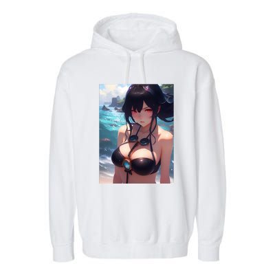 Anime Girl Bikini Garment-Dyed Fleece Hoodie