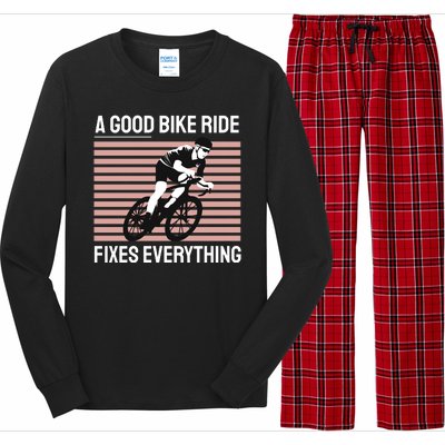 A Good Bike Ride Fixes Everything Long Sleeve Pajama Set