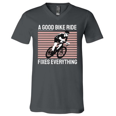 A Good Bike Ride Fixes Everything V-Neck T-Shirt