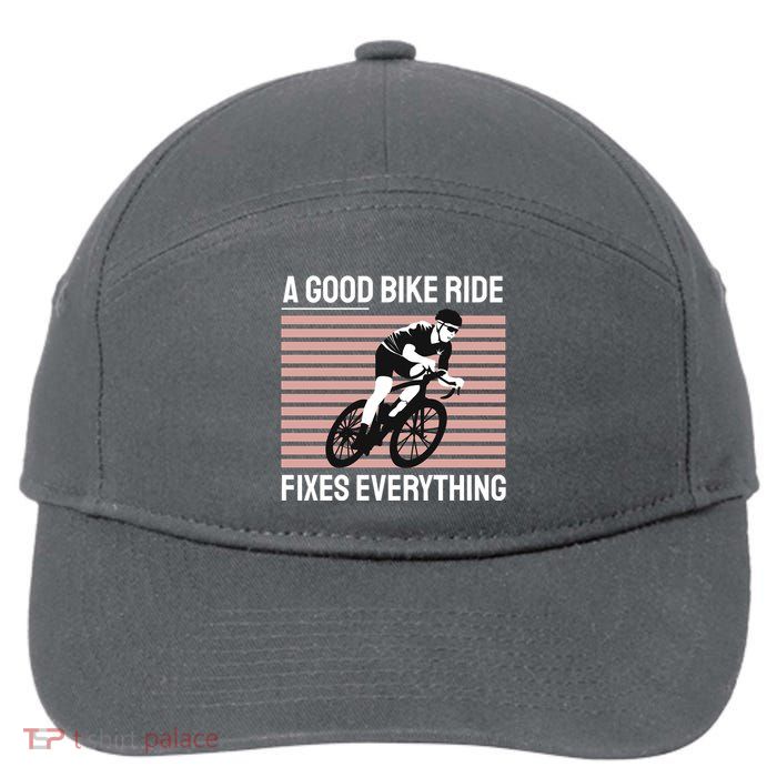 A Good Bike Ride Fixes Everything 7-Panel Snapback Hat