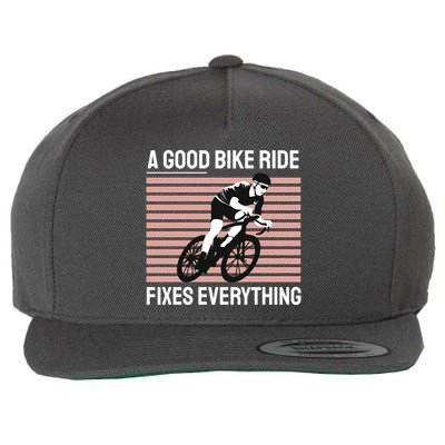A Good Bike Ride Fixes Everything Wool Snapback Cap