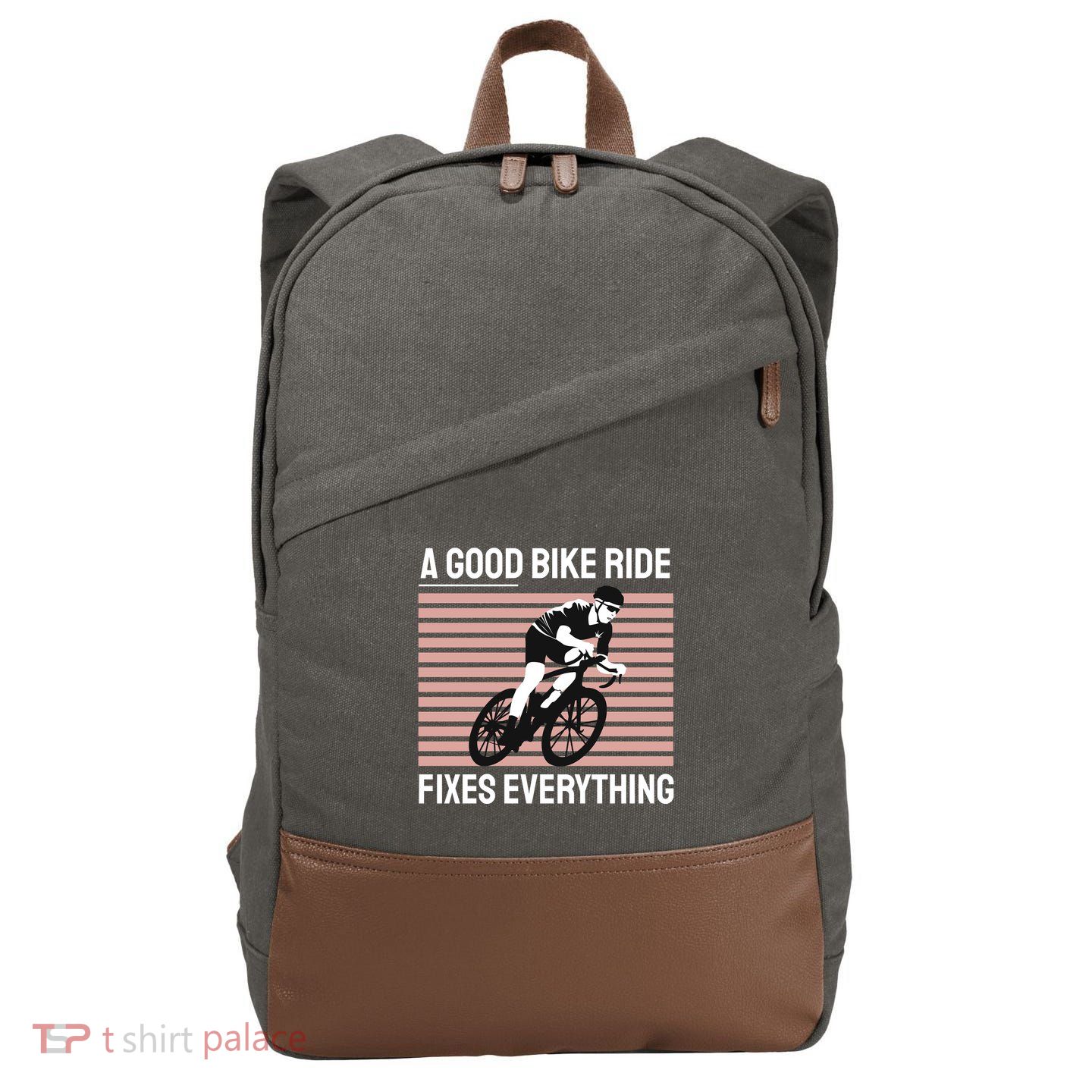A Good Bike Ride Fixes Everything Cotton Canvas Backpack