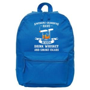 Awesome Grandpa's Beards Whiskey And Cigars Cigars Gift 16 in Basic Backpack