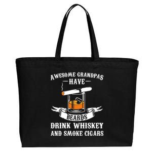 Awesome Grandpa's Beards Whiskey And Cigars Cigars Gift Cotton Canvas Jumbo Tote