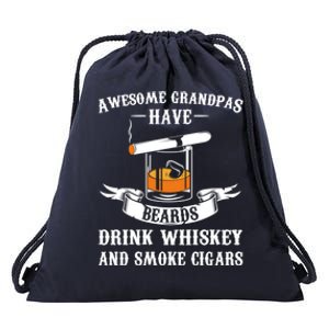 Awesome Grandpa's Beards Whiskey And Cigars Cigars Gift Drawstring Bag