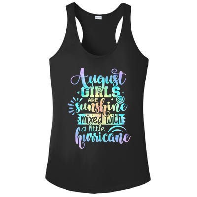 August Girl Birthday Tie Dye Ladies PosiCharge Competitor Racerback Tank