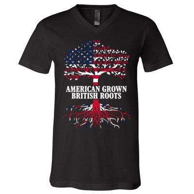 American Grown British Roots V-Neck T-Shirt