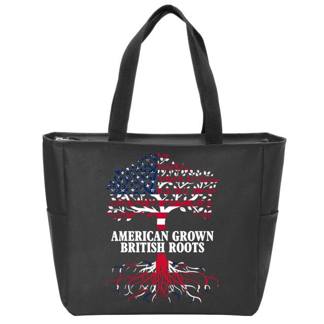 American Grown British Roots Zip Tote Bag