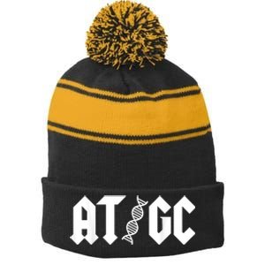 At Gc Biology Dna Strand Double Helix Teacher Pupil Student Stripe Pom Pom Beanie