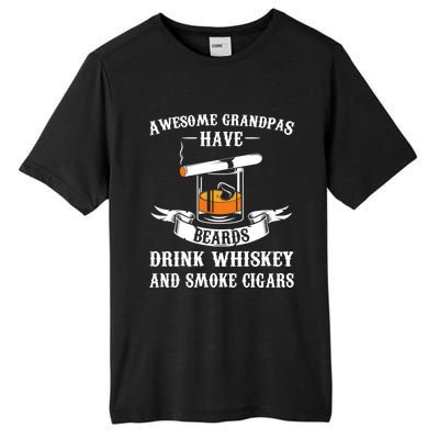 Awesome Grandpa's Beards Whiskey And Cigars Cigars Meaningful Gift Tall Fusion ChromaSoft Performance T-Shirt