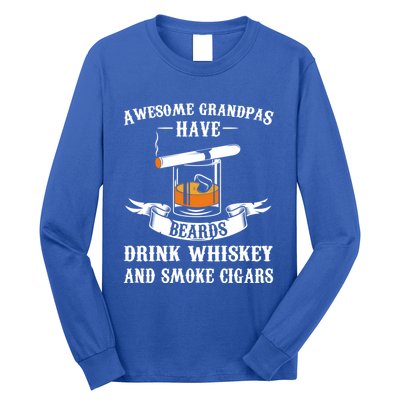 Awesome Grandpa's Beards Whiskey And Cigars Cigars Meaningful Gift Long Sleeve Shirt