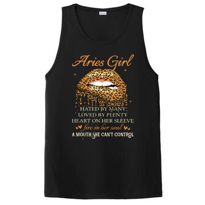 Aries Girl Birthday Gifts Funny Leopard Sexy Lip PosiCharge Competitor Tank