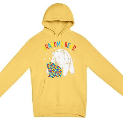 Autism Grandma Bear! Autism Awareness Gift Premium Pullover Hoodie