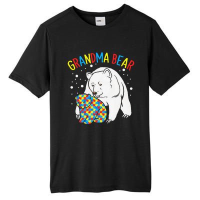 Autism Grandma Bear! Autism Awareness Gift Tall Fusion ChromaSoft Performance T-Shirt