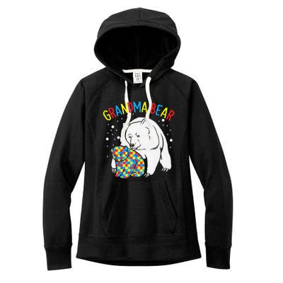 Autism Grandma Bear! Autism Awareness Gift Women's Fleece Hoodie