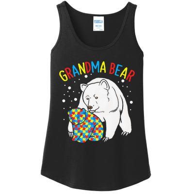 Autism Grandma Bear! Autism Awareness Gift Ladies Essential Tank