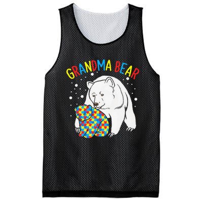 Autism Grandma Bear! Autism Awareness Gift Mesh Reversible Basketball Jersey Tank