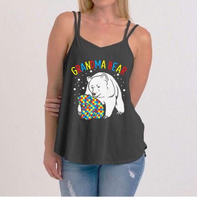 Autism Grandma Bear! Autism Awareness Gift Women's Strappy Tank