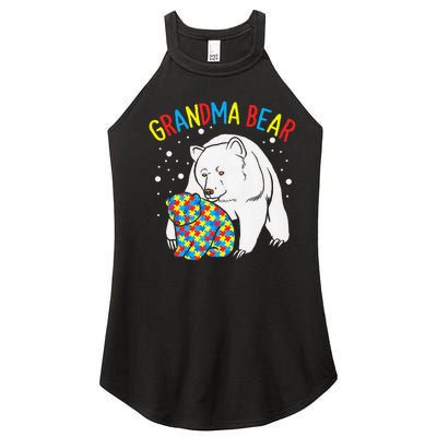 Autism Grandma Bear! Autism Awareness Gift Women's Perfect Tri Rocker Tank