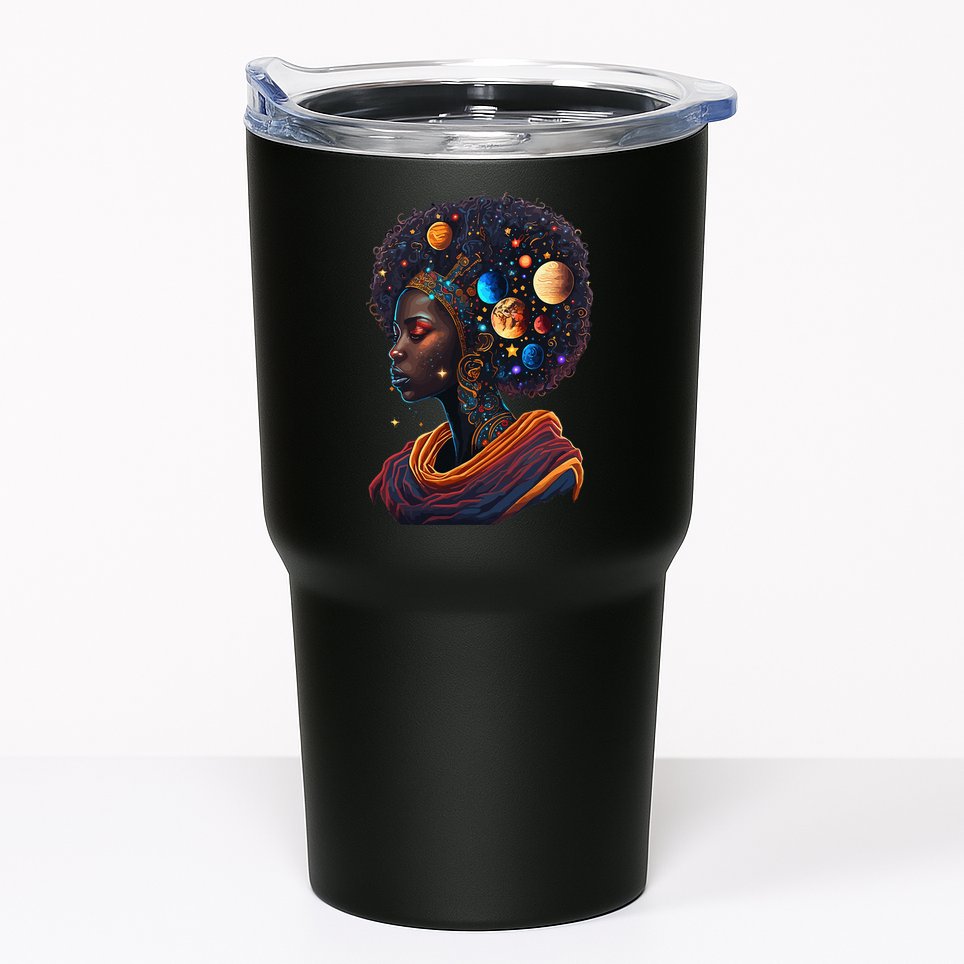 Afro Galactic Beauty Queen Pride Woman Space Black History Tumbler