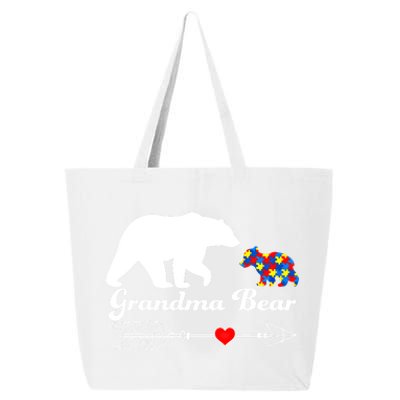 Autism Grandma Bear Autism Awareness Day Autistic Support Great Gift 25L Jumbo Tote