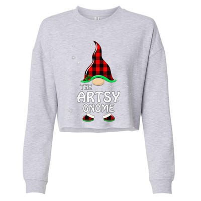 Artsy Gnome Buffalo Plaid Matching Family Christmas Cropped Pullover Crew