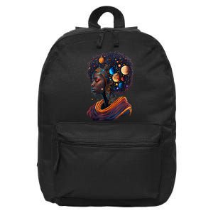 Afro Galactic Beauty Queen Pride Woman Space Black History 16 in Basic Backpack