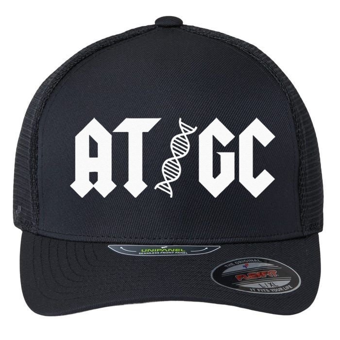 AT GC Biology DNA Strand Double Helix Teacher Pupil Student Flexfit Unipanel Trucker Cap