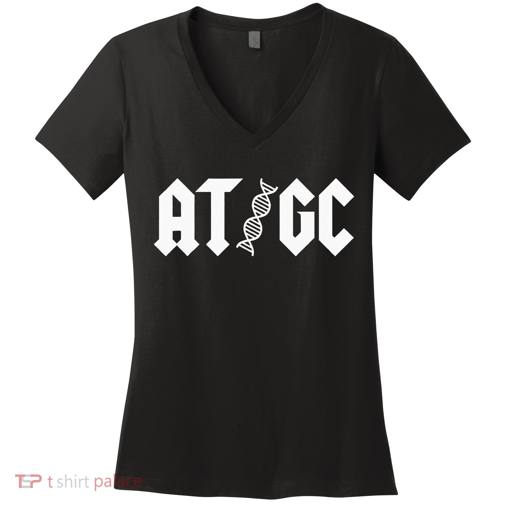 AT GC Biology DNA Strand Double Helix Teacher Pupil Student Women's V-Neck T-Shirt