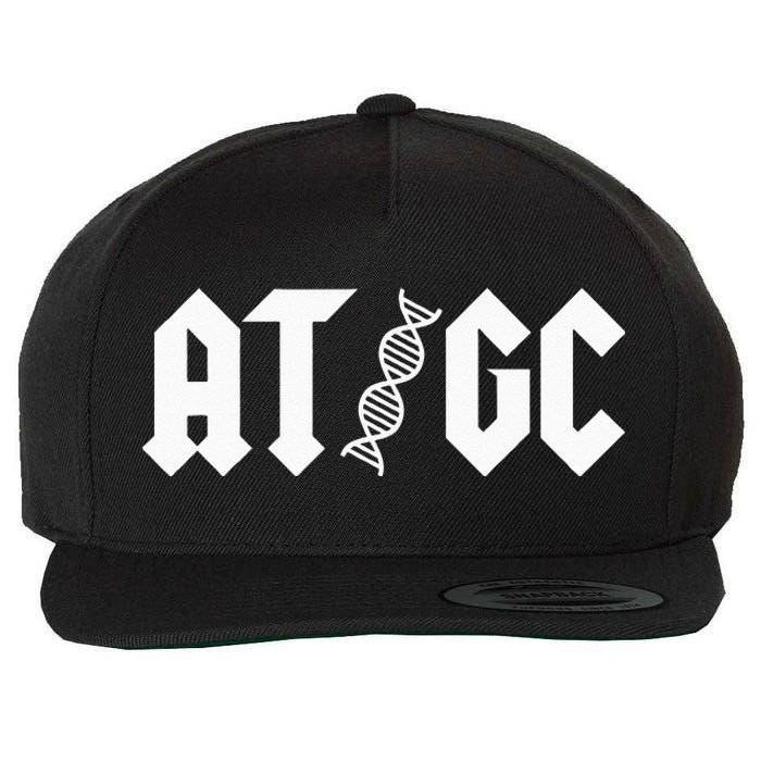 AT GC Biology DNA Strand Double Helix Teacher Pupil Student Wool Snapback Cap