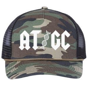 AT GC Biology DNA Strand Double Helix Teacher Pupil Student Retro Rope Trucker Hat Cap